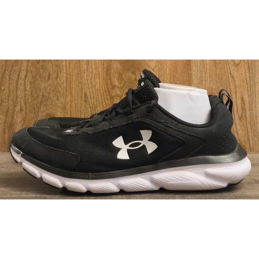 Under Armour Charged Assert 9 Athletic Running Sneakers Mens Size 11 Black White